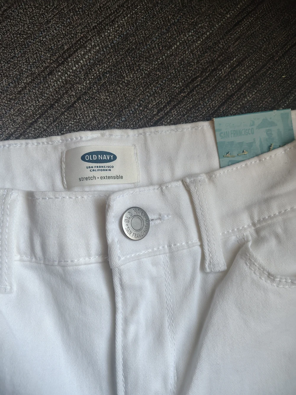 Old Navy Kids' White Stretch Cotton Shorts Size 12
